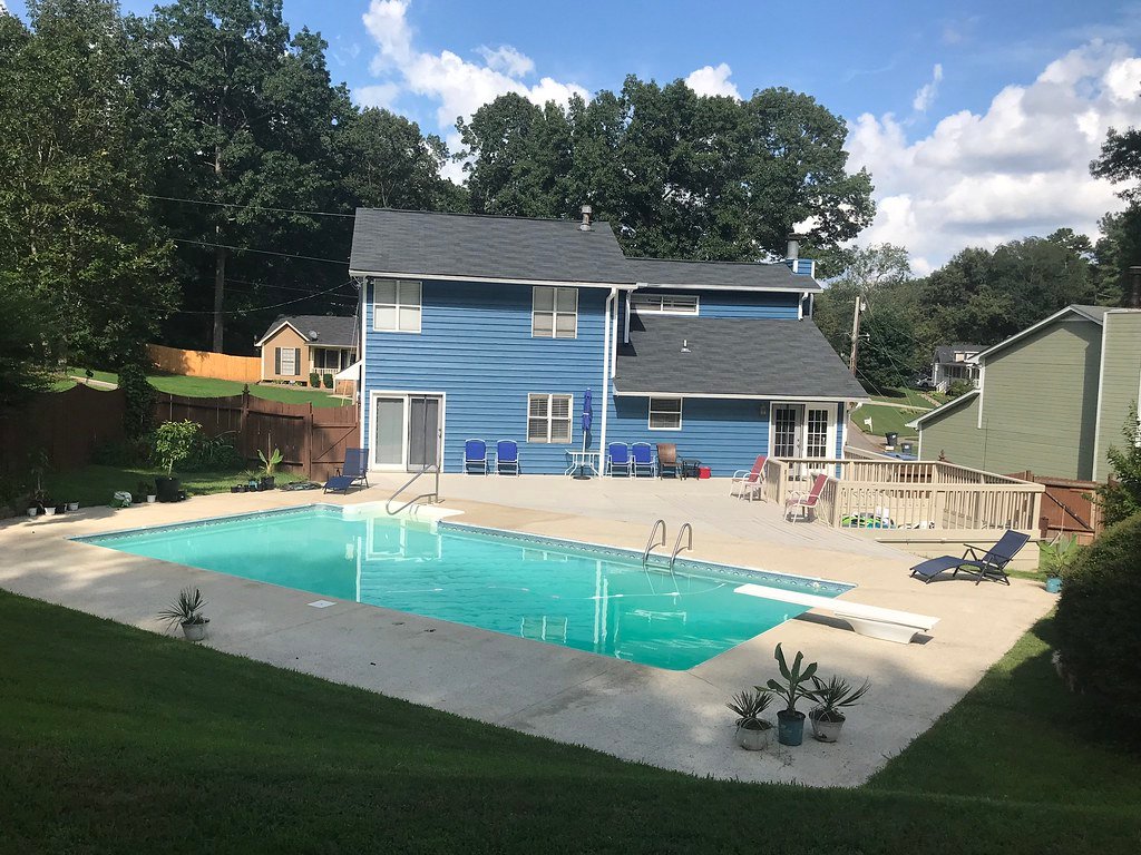 House with a swimming pool and terrace